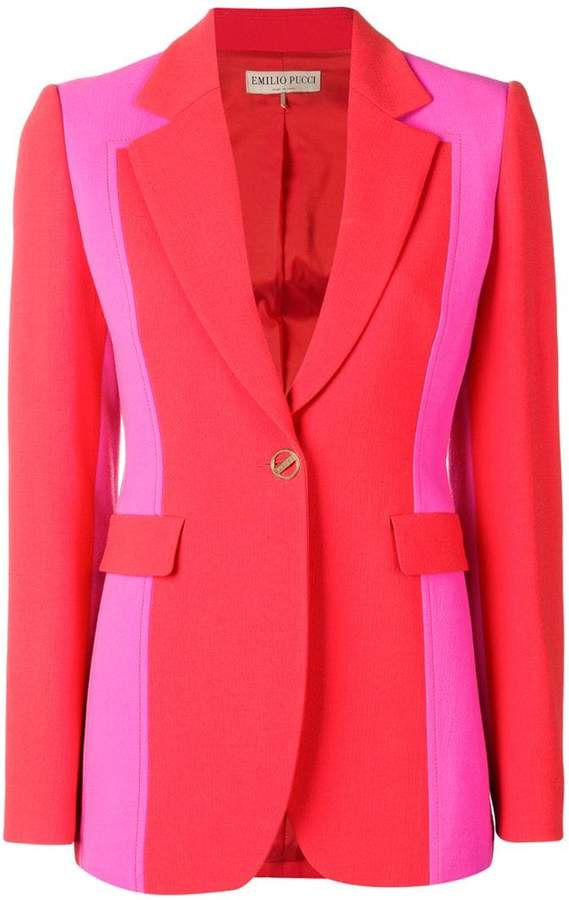 block colour fitted blazer