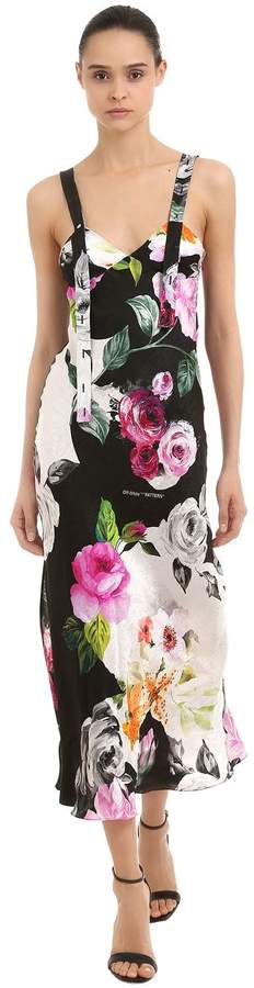 Langes Seidenkleid Mit Blumendruck