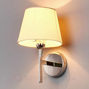 Stoff-Wandleuchte Antje mit rundem Schirm