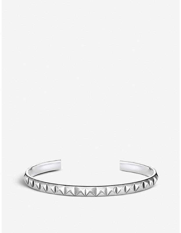 Pyramid studded sterling silver bangle