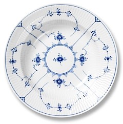 Blue Fluted Plain Rim Soup Plate