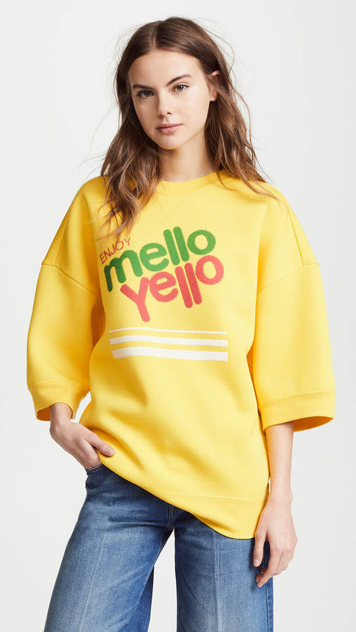 Mello Yello Sweatshirt with Short Sleeves & Crew Neckline