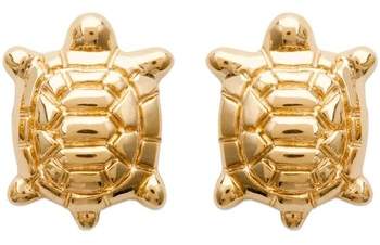 Blue Pearls Ohrringe Ohrringe Schildkröte Gelbes Gold überzogen vergoldet Damen