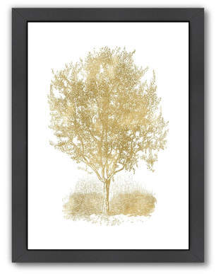 Wayfair Olive Tree Gold on White Framed Graphic Art