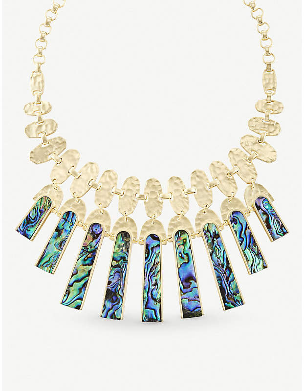 Mimi silver-plated and abalone shell necklace