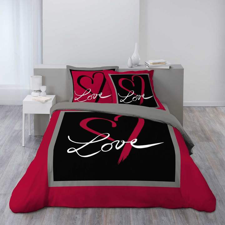 Douceur d'intérieur Loova - Bettwäsche-Set - himbeerfarben