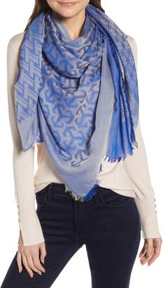Tory Burch Logo Wool Blend Scarf