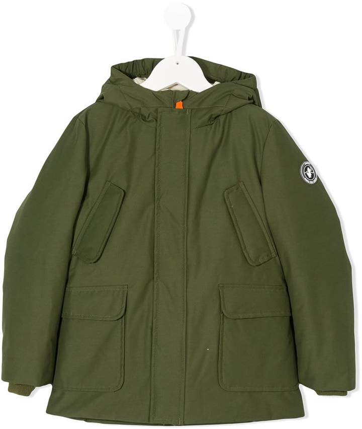 Save The Duck Kids logo patch padded coat