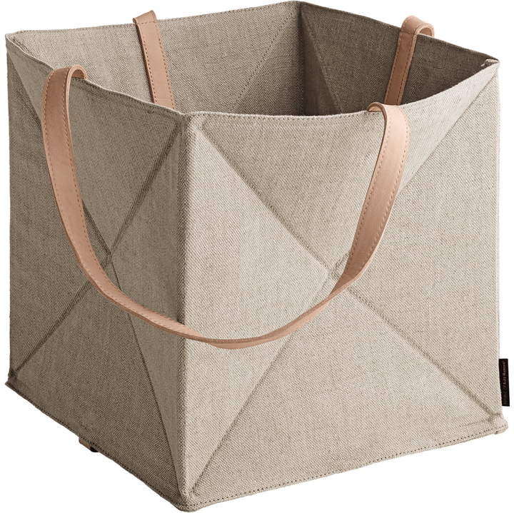Fritz Hansen - Origami Aufbewahrungskorb H 29 cm, Leinen / Leder natur