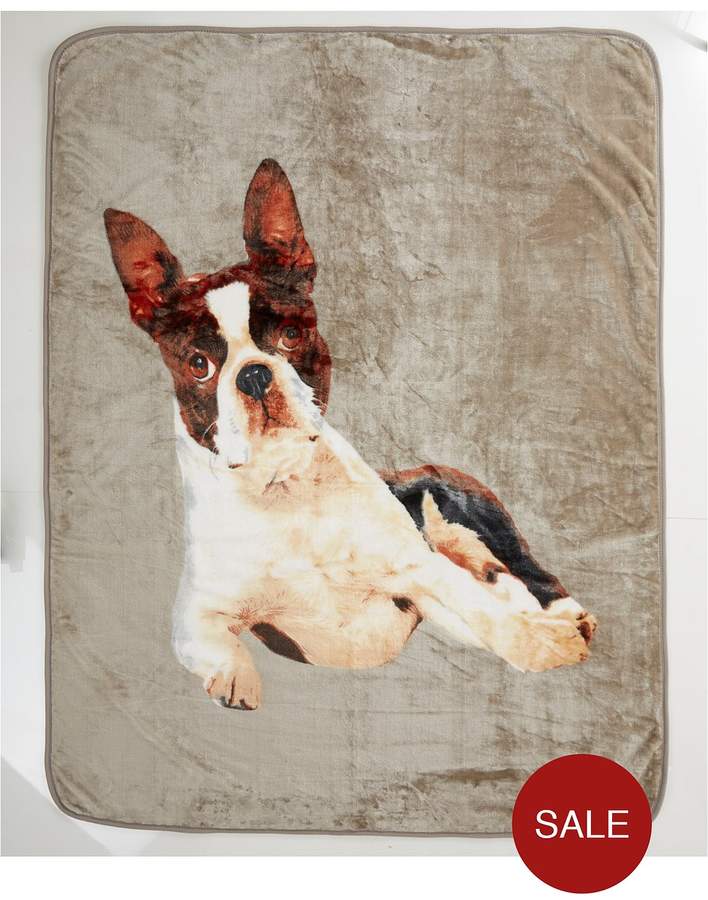 Catherine Lansfield French Bulldog Throw