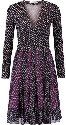 Caprice Wrap-Effect Printed Silk-Jersey And Silk-Crepe Mini Dress