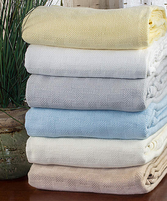 Light Blue Luxuriously Warm Cotton-Silk Blend Blanket
