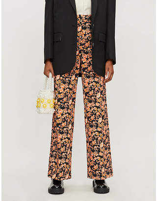 Baum und Pferdgarten Natia floral-print wide-leg cotton trousers