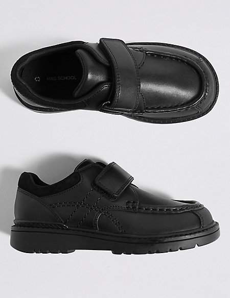 Kids' Leather Riptape FreshfeetTM Shoes (13 Small - 1 Large)