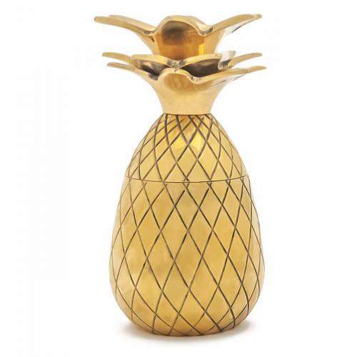 Dekoration Dekorative Shotgläser Ananas 2er Set, goldfarben