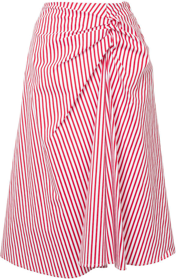 twisted front striped skirt