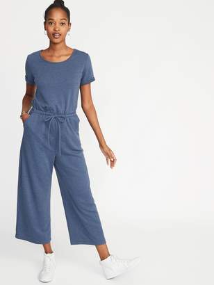 Old Navy Waist-Defined Wide-Leg French-Terry Jumpsuit for Women