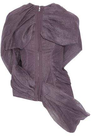 Draped Linen-Gauze And Stretch-Cotton Vest