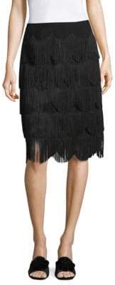 Knee-Length Fringe Skirt