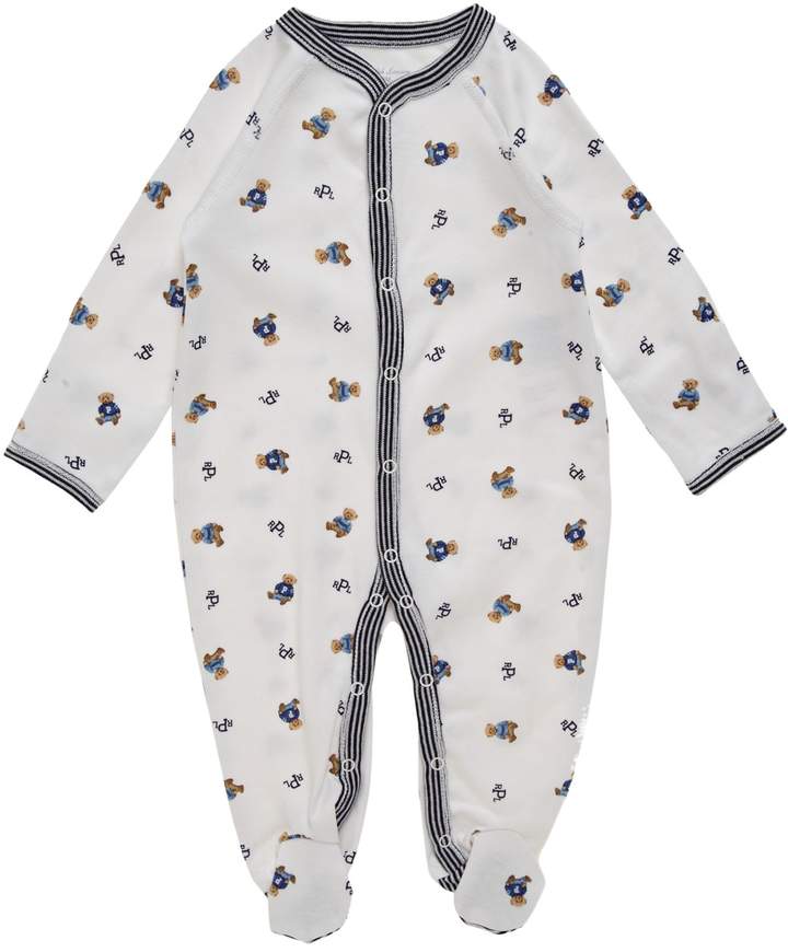Boys Teddy Print All-In-One Sleepsuit