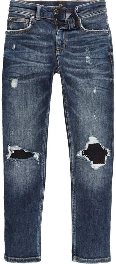 Boys Blue ripped knee Sid skinny jeans