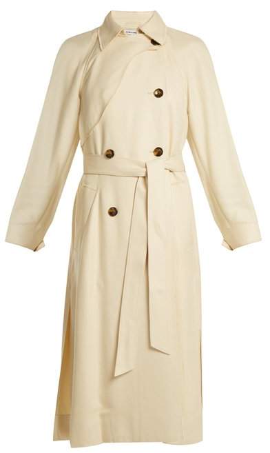 Dakotah double-breasted tie-waist trench coat