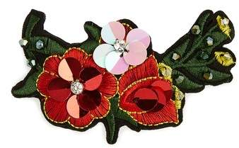 Sparkle Embroidered Flower Badge