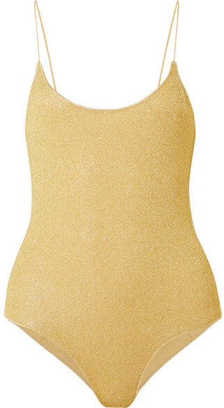 Oséree - Lumière Stretch-lurex Swimsuit - Gold