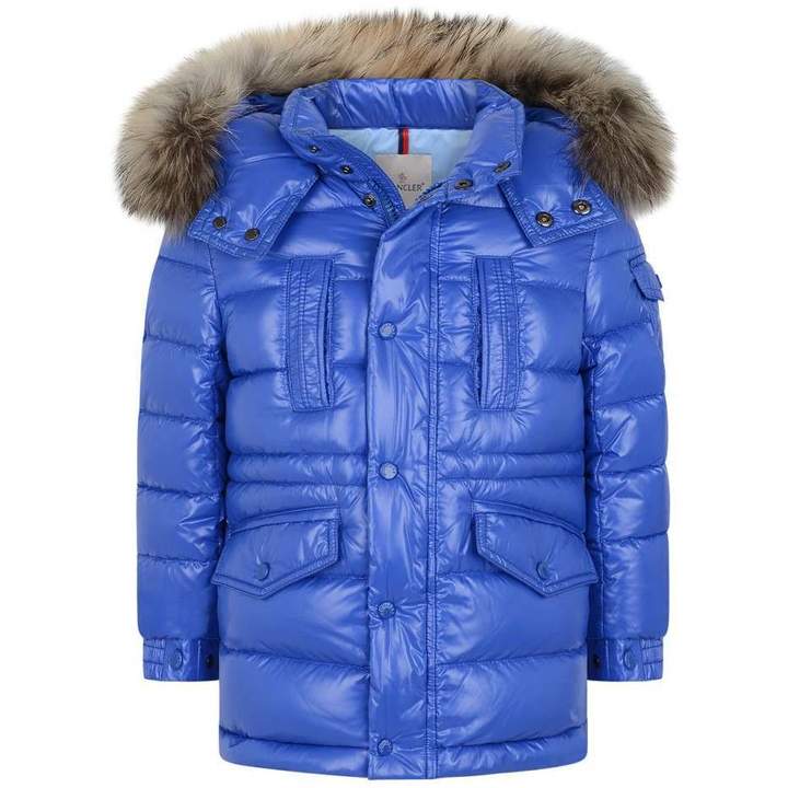 MonclerBoys Blue Down Padded Riviere Coat