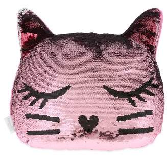 Capelli New York Reversible Sequin Cat Pillow
