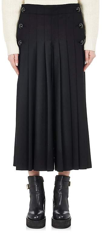 Women's Pleated-Front Wool-Blend Culottes
