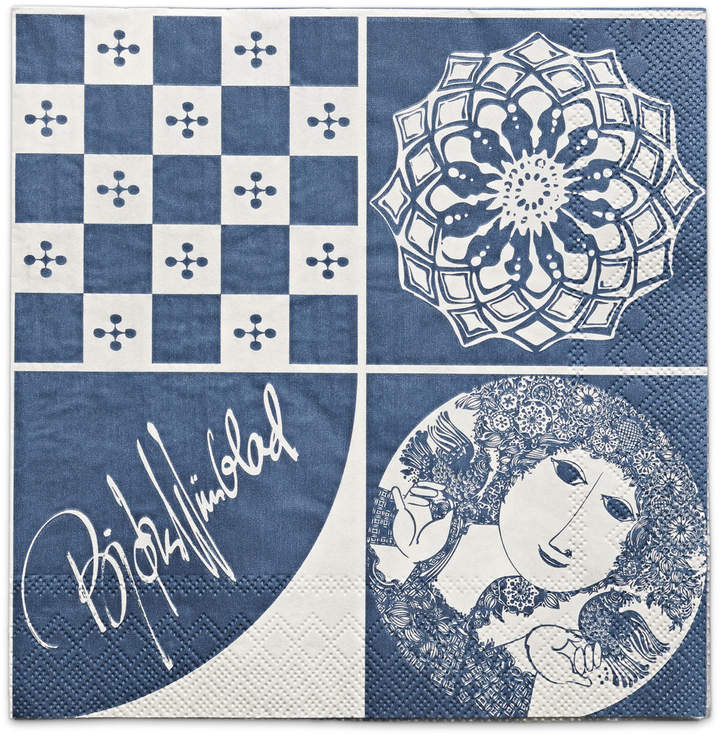 Bjørn Wiinblad - Papierservietten 40 x 40 cm, Blau