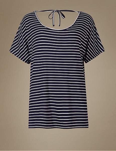 Striped Short Sleeve Pyjama Top