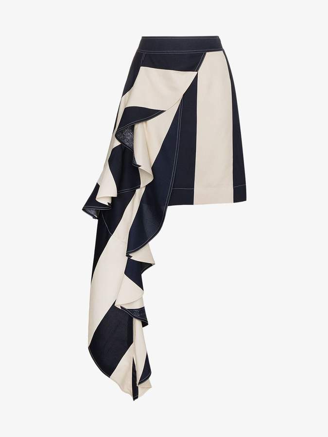 Silk mini skirt with asymmetric drape