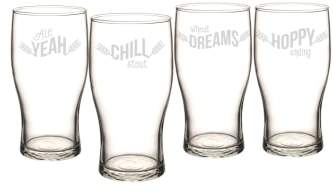Beer Pun Set of 4 Pilsner Glasses