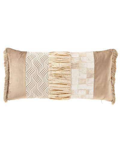 Seville Pieced Oblong Pillow with Fringe