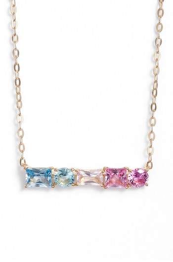 Crystal Bar Pendant Necklace