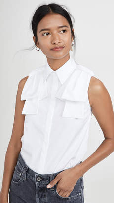 Victoria Victoria Beckham Sleeveless Epaulet Shirt Victoria Victoria Beckham Sleeveless Epaulet Shirt