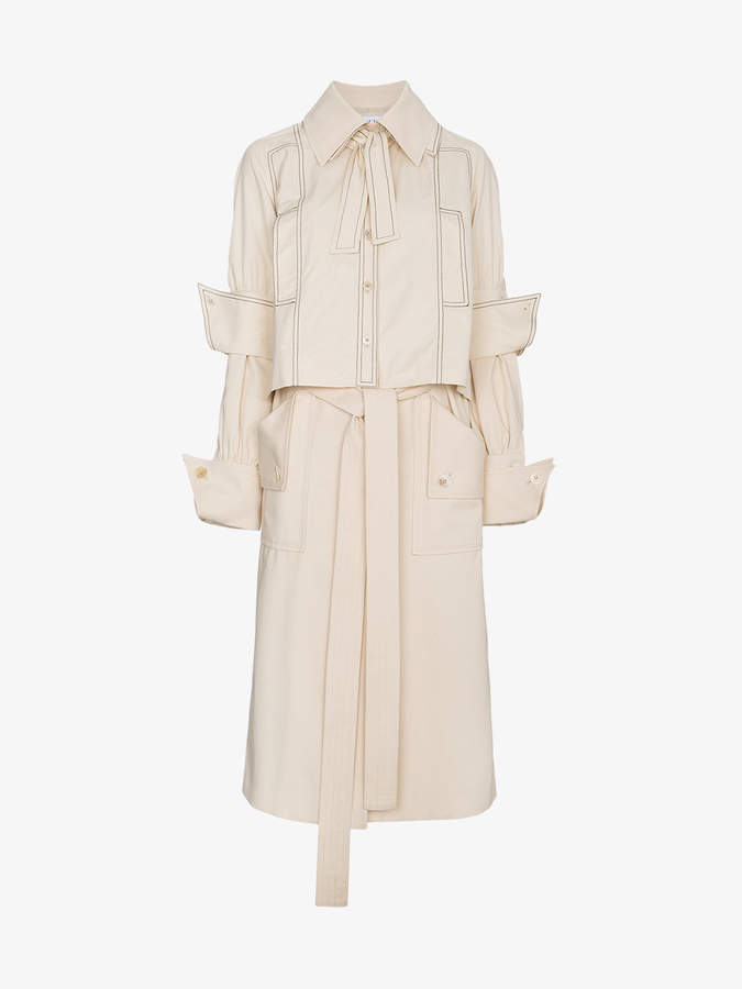 Calico Double Layer Trench Coat