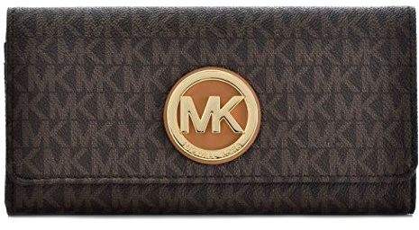 Michael Kors PVC Leather Fulton Flap Continental Wallet - Brown - 32S7GFTE3B-200 - BROWN - STYLE