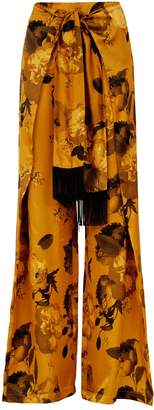 Mother of Pearl Belted Floral Wide-Leg Trousers Mother of Pearl Belted Floral Wide-Leg Trousers