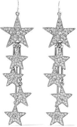 Silver-Tone Crystal Earrings