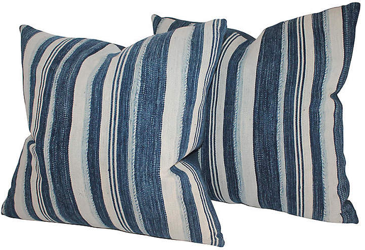 Blue & White Striped Pillows