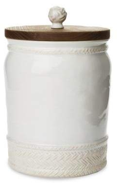 Le Panier White wash Wooden Lid Canister