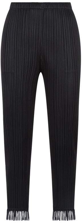 Pleats Please Fringed Trim Pleated Trousers