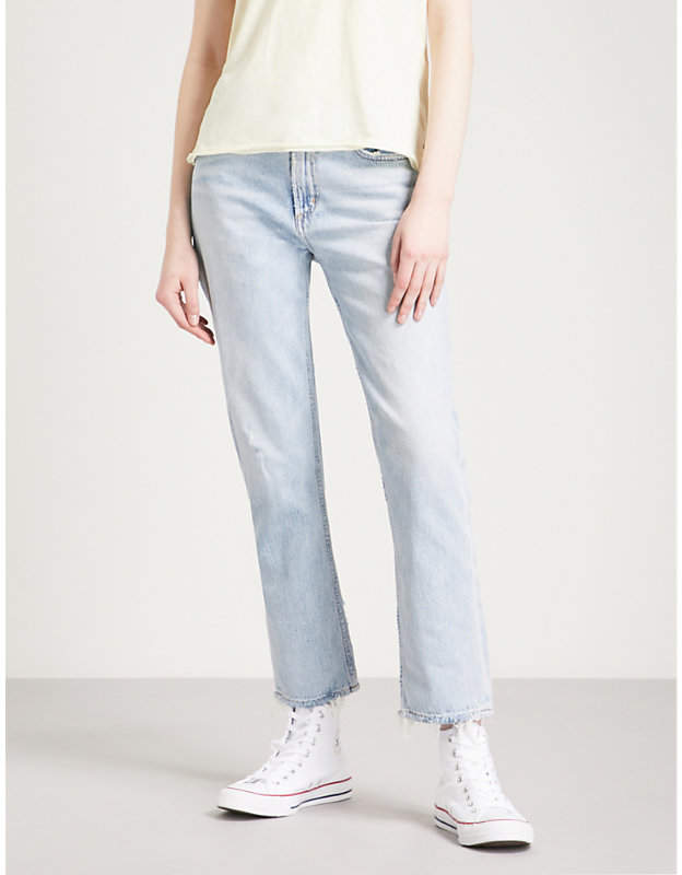 AGOLDE Cigarette straight cropped high-rise jeans