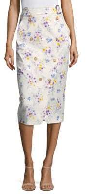 Ginseng Floral Midi Skirt