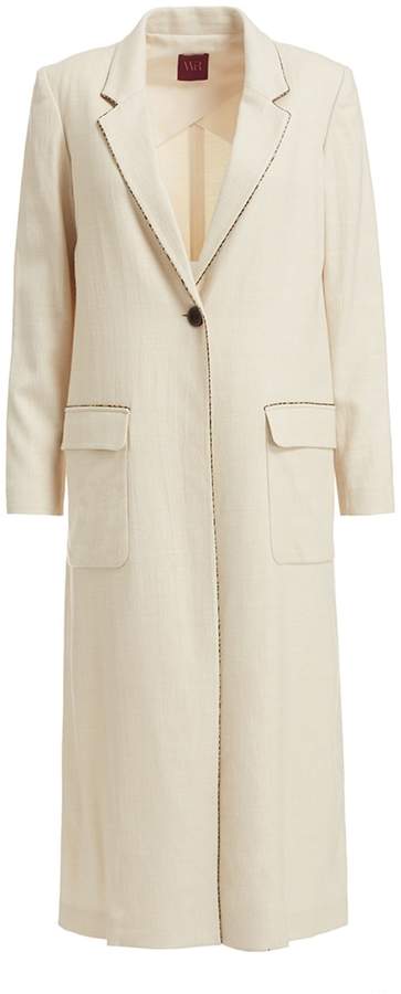Buy WtR - WtR Cream Linen Blend Long Tailored Coat!