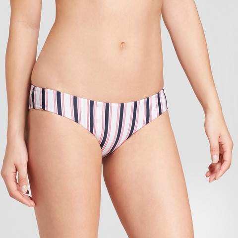 Tori Praver Seafoam Women's Stripe Cheeky Bikini Bottom - Sea Salt