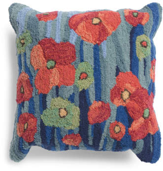 18x18 Indoor Outdoor Poppies Pillow